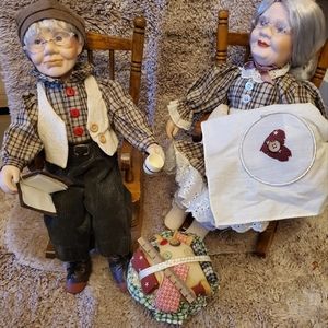 Old Couple porcelain doll